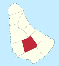 Map of Barbados showing the Saint George parish