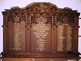 Memorial board kept in the museum's chapel.