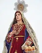 Statue of Saint Martha used in Holy Week Processions at the National Shrine and Parish of Saint Anne in Hagonoy, Bulacan, Philippines