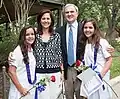 A Saint Mary's Hall family celebrates together after the Form 8 graduation ceremony.