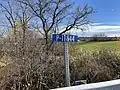 Bridge sign P-17644, reinforced concrete gantry structure, rang Saint-Georges