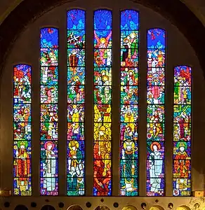 Deco stained glass of the Church of Sainte-Odile, Paris