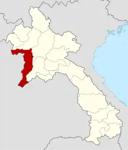 Map showing location of Sainyabuli province in Laos