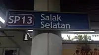 Salak Selatan LRT Station's signboard