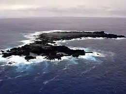 Aerial view of Salas y Gómez, looking east