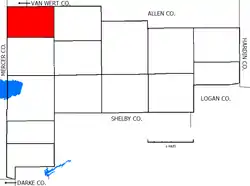 Location of Salem Township in Auglaize County