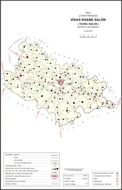 Map showing Ghuranpur (#554) in Salon CD block