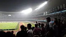 Inside the stadium.