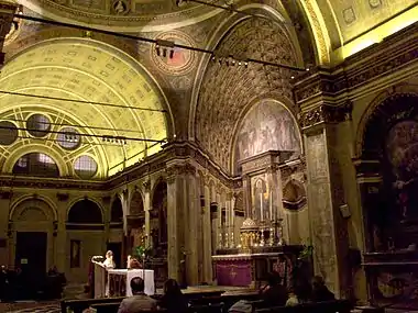 The trompe l'œil choir at Santa Maria presso San Satiro, by Donato Bramante, viewed from the side