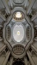 Baroque Corinthian column capitals in the San Carlo alle Quattro Fontane, Rome, by Francesco Borromini, 1638–1677