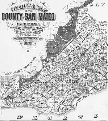 Map of San Mateo County, 1878