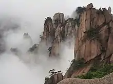 Sanqingshan's Longevity Garden in fog