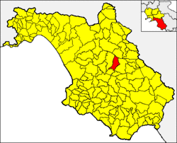 Sant'Angelo a Fasanella within the Province of Salerno and Campania