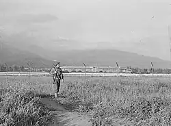 Santa Anita assembly center 1942 with Military police, temporary detention Camp for Japanese Americans