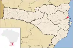 Location in Camboriú, Santa Catarina