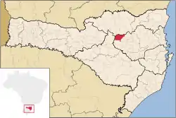 Location of Rio do Campo in the State of Santa Catarina