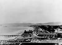 View north from Hotel ArcadiaArcadia Hotel, 1893 (note the 3 piers)