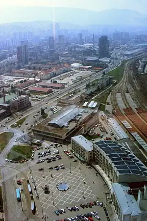 Aerial view of Sarajevo station in 2011