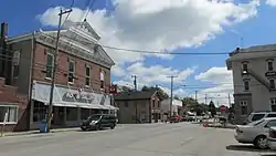 Looking east at the intersection of Broadway Street and Main Street (Ohio State Route 134) in Sardinia