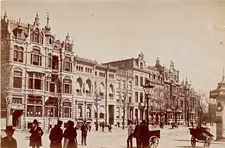 Sarphatistraat 1-15 in 1890, now partly demolished