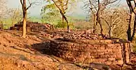 Small stupas on the hill of Saru Maru.