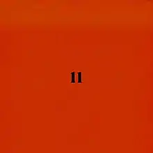 An orange background with "11" in black