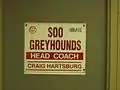 Craig Hartsburg's name plate.