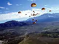 2ème REP paratroopers jumping over Calvi Drop Zone.