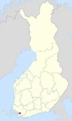 Location of Sauvo in Finland