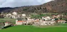 A view of the village, including the church, town hall and private school