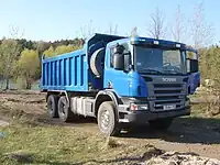 Scania P 380 tipper truck in Russia.