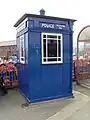 A police box on the seafront at Scarborough