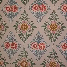 Close up of the "Gästgivars-wallpaper"