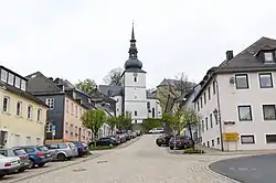 Market square with the Church of Saint Bartholomew