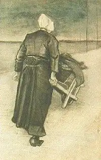 Woman with Wheelbarrow, watercolor, 1883, Kröller-Müller Museum, Otterlo, Netherlands (F1021)