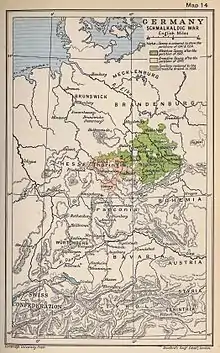 map showing who was where in the First Schmalkaldic war of 1547