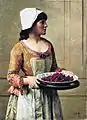 Serving girl with berries