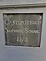 Plaque at Castlegregory National School, County Kerry; dated 1843, it is among the earliest National Schools.