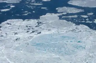 Melt ponds on sea ice in Baffin Bay