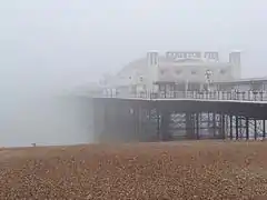 Sea fog or "fret" encroaching on Brighton Pier