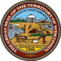 Wisconsin territorial seal, used from 1839 to 1848 and by the new State of Wisconsin from 1848 to 1849.