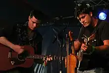 Sean Lakeman (left) performing with his brother Seth