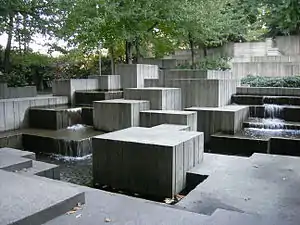 Brutalist fountain, Freeway Park.