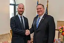 Katz (left) with US Secretary of state Mike Pompeo (right) in 2019