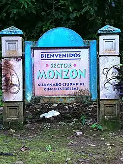 Sign for Sector Monzon in Sonadora