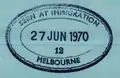 Arrival stamp Melbourne Airport - 1970