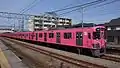 Set 9101 in plain pink livery in March 2017