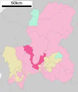 Location of Seki in Gifu Prefecture