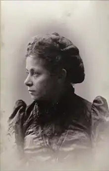 A black-and-white photo of Marie Hartig Kendall