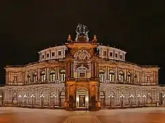 Gottfried Semper's Dresden Semper Opera House of 1870, incorporating both Baroque and Renaissance architectural features